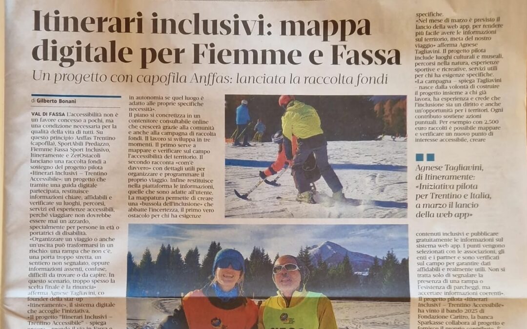 Il T. quotidiano: “Itinerari inclusivi: mappa digitale per Fiemme e Fassa”