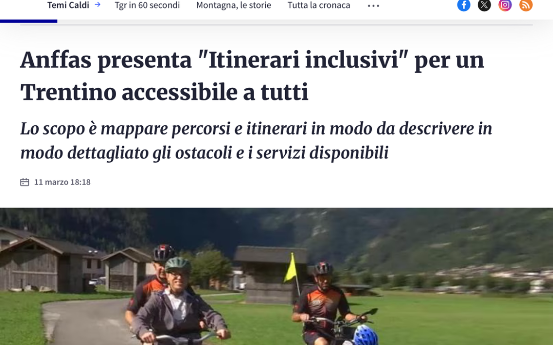 TGR Rai Trentino: in TV il progetto per mappare , l’accessibilità dei territori